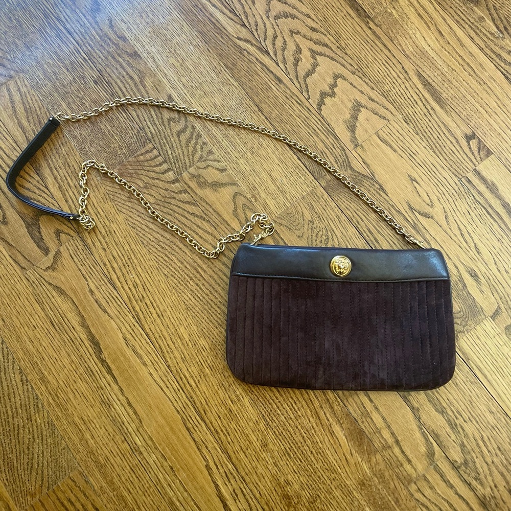 Stunning Anne Klein brown leather/suede vintage cross body bag!